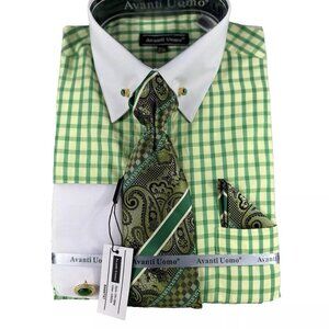AVANTI UOMO SATIN SLIM FIT W/ TIE DNS06 HUNTER GREEN main image 0